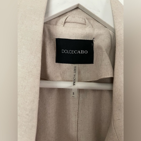 Dolce Cabo linen blend moto light weight jacket asymmetrical zip EUC size Small - Picture 3 of 6